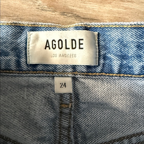Agolde Women's Ripped Jean Shorts - Light Blue - Picture 4 of 10